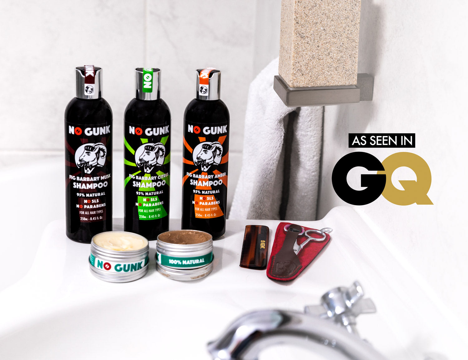 NO GUNK All Natural Hair Products For Hair Loss Flakes Dandruff Receding Falling Hair Strengthening and Helps Growing Healthy Hair Thin Thick Curly Short Medium Long Hair